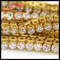 1.5mm,1.75mm four-craw white AAA shinning cz stone without plated brass cup chain